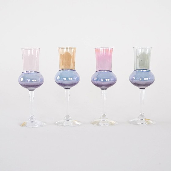 Image 1 of Set di bicchieri color pastello, design italiano, anni '70, made in Italy