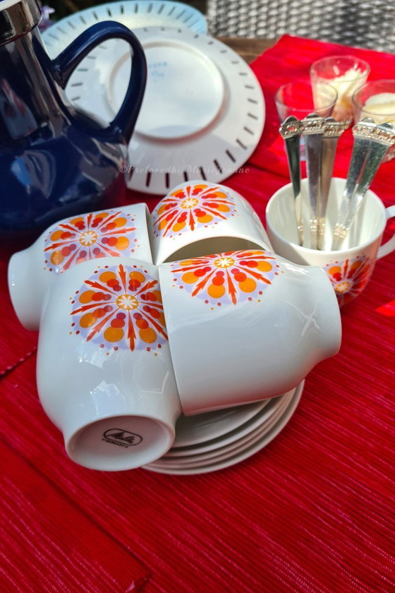 Image 1 of Melitta Germania 5x piatti-tazza in porcellana bianca (10)