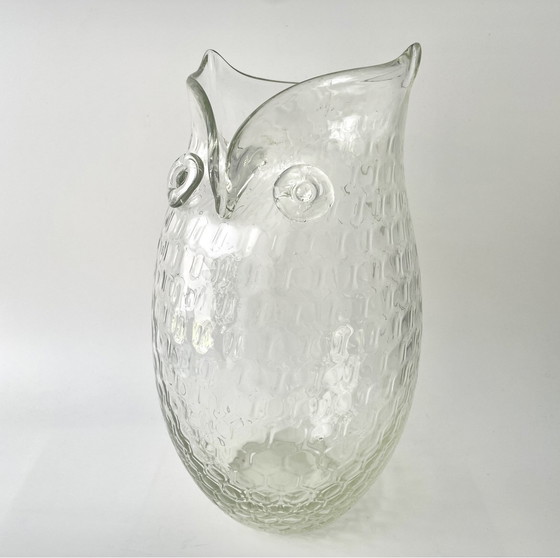 Image 1 of Vase Eule aus mundgeblasenem Trautman Art Honigwabenglas