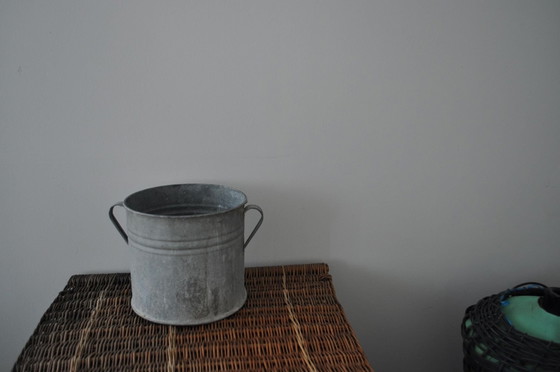 Vaso vintage in zinco galvanizzato, anni '50 – Vasi per piante (photo 4 of 7)