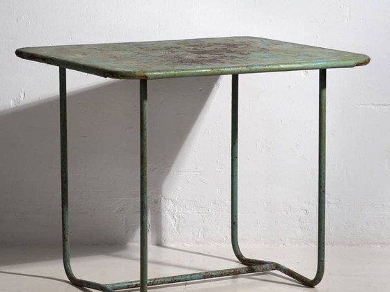 Mintgrüner antiker Gartentisch (ca. 1920) #20 – Gartentische, Iron (photo 2 of 15)