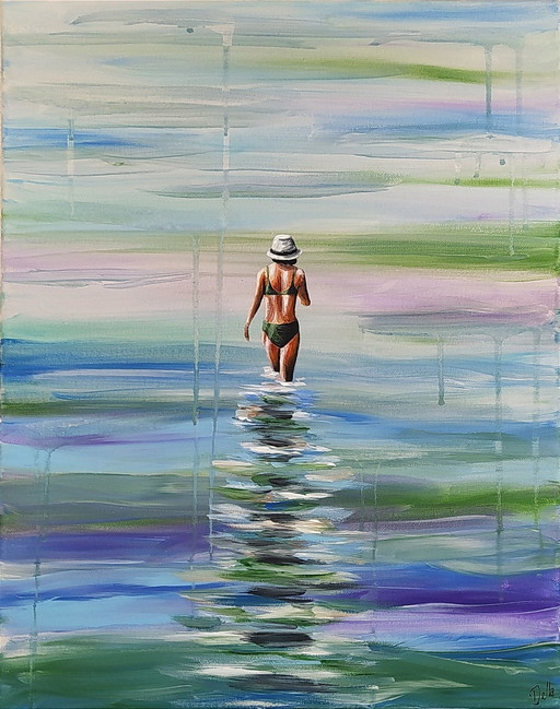 Artist painting - Della Camilleri - Water 2