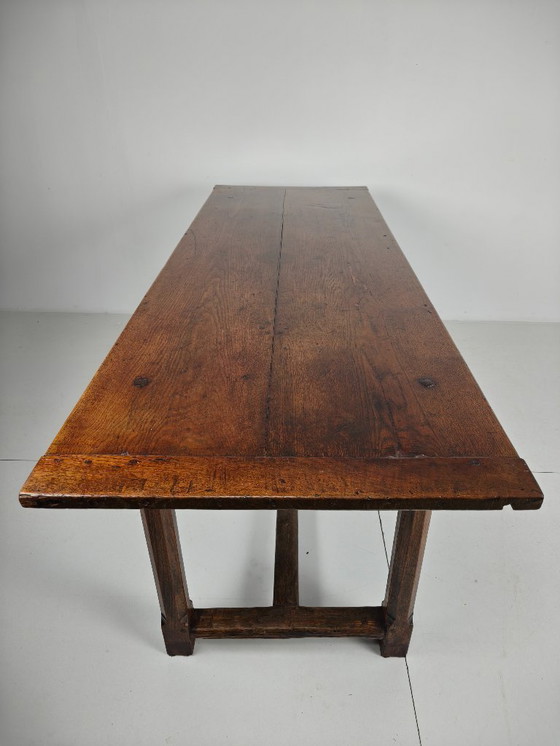 Image 1 of French 18th century dining table – Solid oak, drawers