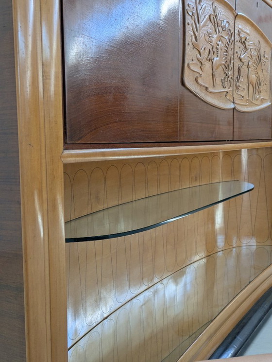 Image 1 of Dassi - Vittorio Dassi - Table d'appoint - Cristal, Bois, Laiton - Intérieur miroir