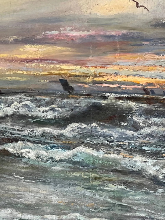 A. Claessens. Seascape. Large format. – Paintings & Drawings, Canvas (photo 6 of 14)