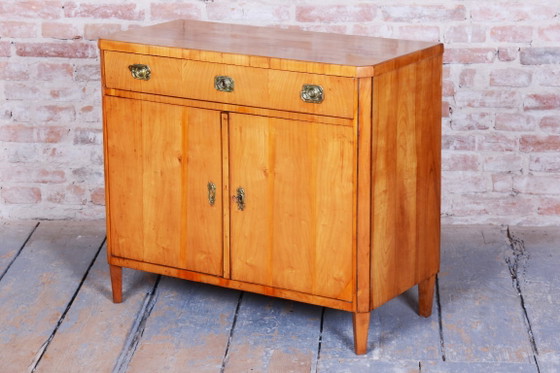 Cabinet Biedermeier restauré, merisier, épicéa, ébène, polonais, tchèque, années 1820 – Meubles de rangement (photo 15 of 16)