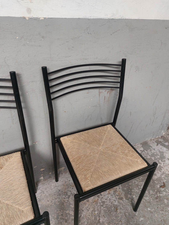 Image 1 of 4 x Sillas de mimbre y metal de los años 80