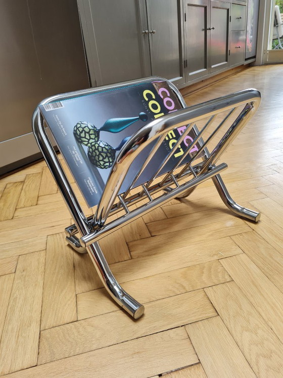 Image 1 of Chrome magazine rack, Zack Design, 1980s