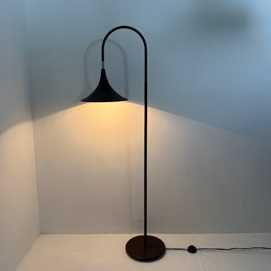 Image 1 of Hala Zeist Trompeten-Stehlampe in Braun, minimalistisch, niederländisches Design der 1970er Jahre