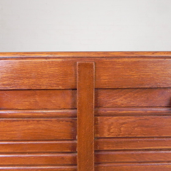 Image 1 of Oak Shutter Cabinet With 2 Shutters, 121 Cm High