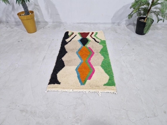 Image 1 of Traditioneller handgeknüpfter Berberteppich aus reiner Wolle, 1,5/2,5 m