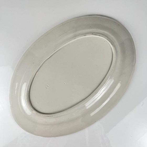 Image 1 of Grand Plat ovale Terre de Fer KG Lunéville, modele "Jane", bleu, 1890-1915