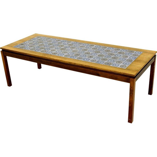 Vintage Couchtisch aus Keramik und Palisanderholz, Dänemark 1960
