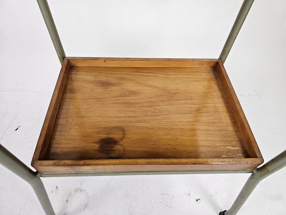 Image 1 of Industrial Metal and Wood Nightstands, Italy Bologna 1960s