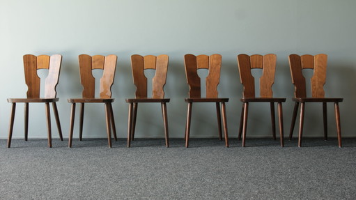 6x Brutalistische Vintage Caféstühle