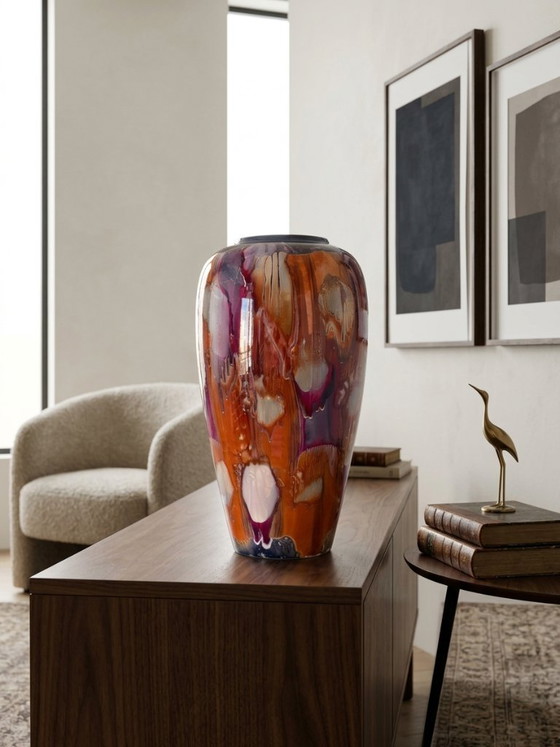 Große italienische S.E.C. Vase aus abstrakt emaillierter Keramik – 30 cm – Vasen, Ceramic (photo 2 of 8)