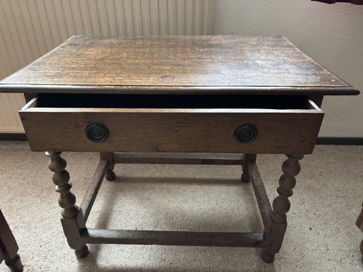 Classic Oak Side Table / Console Table (Jacobean Revival, ca. 1900–1930) – bijzettafels, Other (photo 2 of 5)