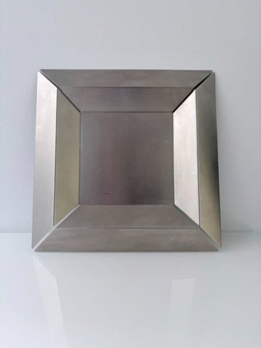 Vintage Tablo Edelstahl Design Schale 34 x 34 cm