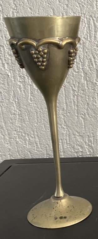 Image 1 of set of 4 vintage copper wine glasses