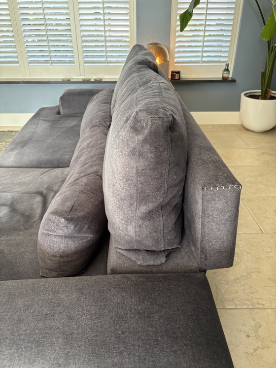 Movani sofa with ottoman, can be used as a regular or lounge sofa, anthracite, Modular sofas, Textile, rvs (photo 7 of 15)