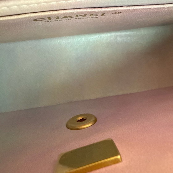 Image 1 of Chanel Classic Flap Mini Top Handle -Quilted Lambskin Ombre Rainbow Gold Hardware Microchip