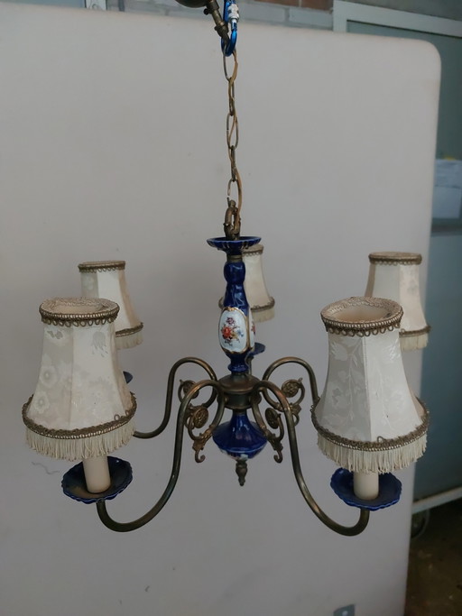 Lampadario vintage italiano a 5 bracci