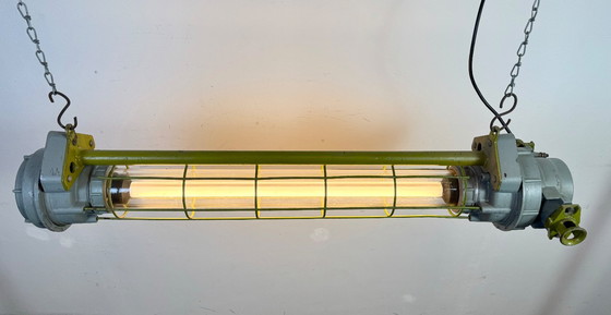 Image 1 of Lampadario industriale sovietico grigio a sospensione, anni '70