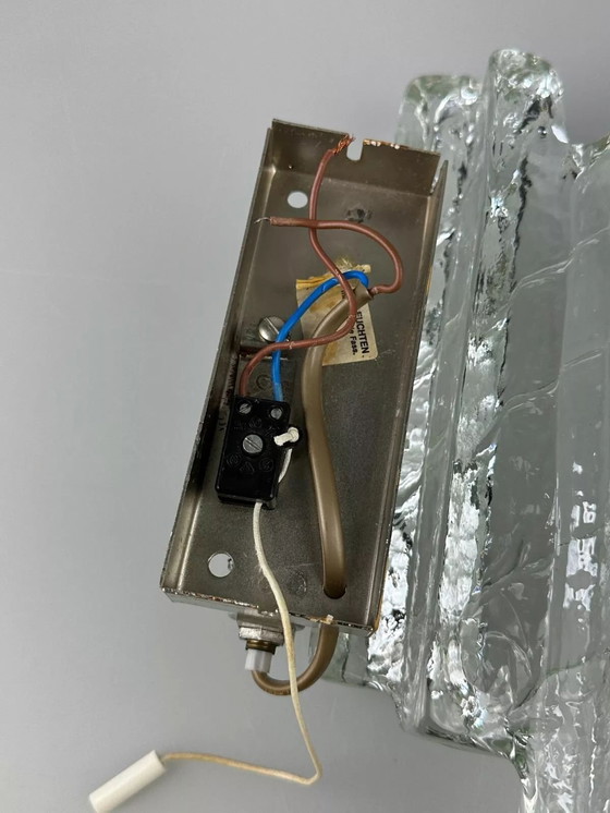 Image 1 of Lampada da parete anni '60 e '70 Fischer Leuchten Germany Design in vetro ghiacciato