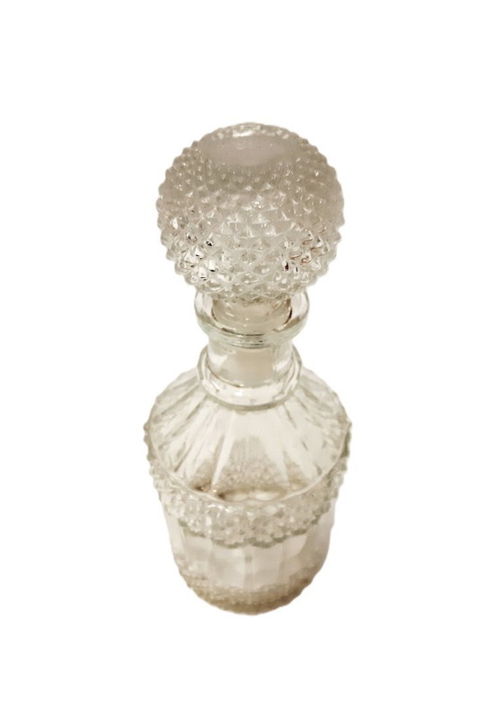 Image 1 of Vintage Pressed Glass Decanter with stopper