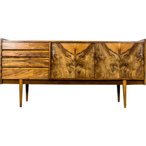 Mid-century walnut sideboard, Poland 1960s