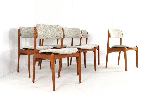 Image 1 of 6x Erik Buch per O.D. sedie mobler vintage ridipinto