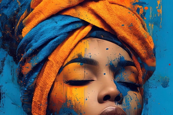 Image 1 of Alberto RICARDO - Mujer Afro - Tela d'artista