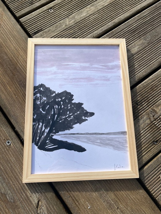 Image 1 of Encre de Chine sur papier blanc Format 30x21cm. 