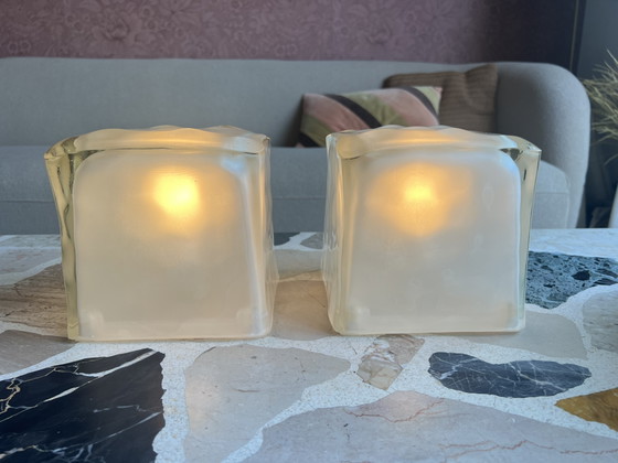 Image 1 of Set mit 2 elfenbeinfarbenen IKEA-Lampen in Eiswürfelform