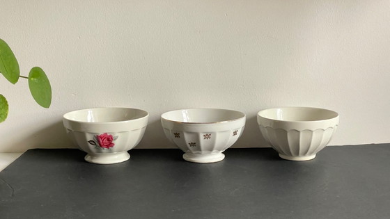 Image 1 of Vintage Pink and Gold Ceramic Bowls