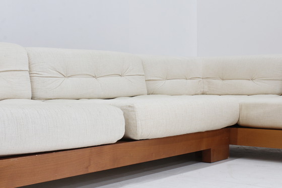 Image 1 of Vintage Roche Bobois Mah Jong sofa beige linen Hans Hopfer