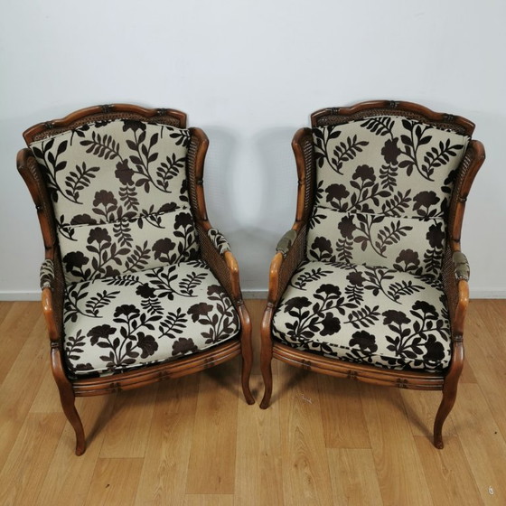 Image 1 of Fauteuils Giorgetti en simili bambou vintage, chaises de jardin, PRIX FIXE