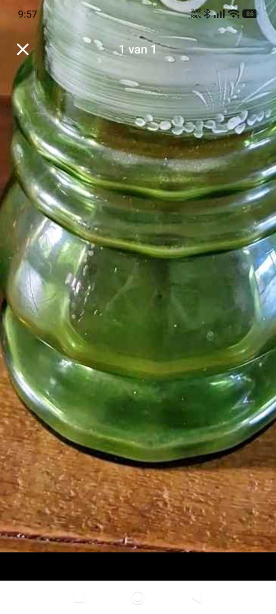 Caraffa antica vittoriana Mary Gregory - 32 cm. – Arte in vetro, Glass (photo 9 of 11)