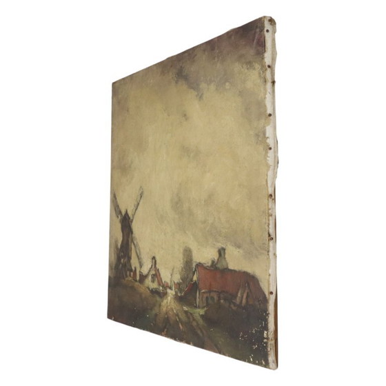 Charming Farm Landscape Painting Signed Wittouck 60x80cm – Paintings & Drawings, Canvas, Vintage (photo 14 of 15)
