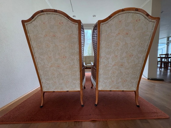 Image 1 of 2 Poltrona Giorgetti Bamboo Wingback anni '70