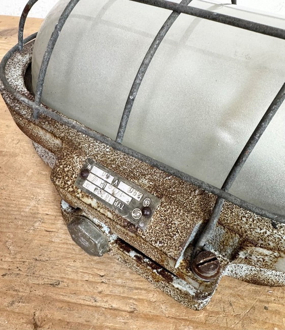 Image 1 of Grey Rusty Industrial Cast Iron Wall Light from Elektrosvit, 1960s