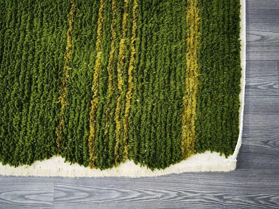 Tapis en laine pure vert artisanale traditionnelle taille 2/3 m – Accupunto, Wool (photo 4 of 8)