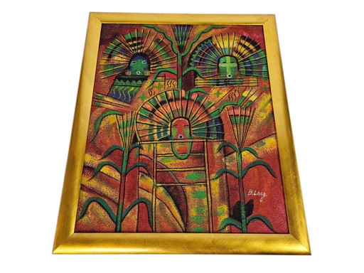 B. (Benjamin) Lang - Ohne Titel - Abstrakt - Acryl auf Leinwand - signiert - 1970er Jahre