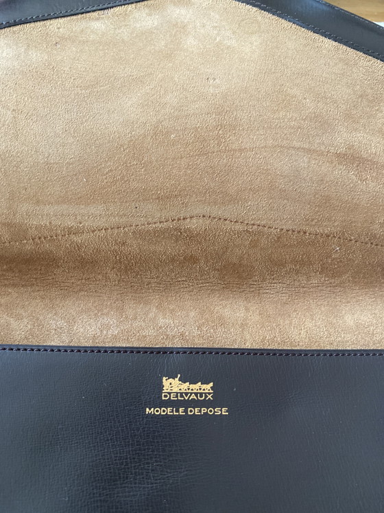 Image 1 of Delvaux Vintage Clutch Crocodile and Nappa Brown