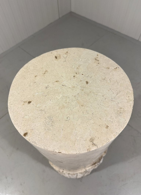 Image 1 of Travertijn Mactan Stenen Zuilen & Vaas 1980's