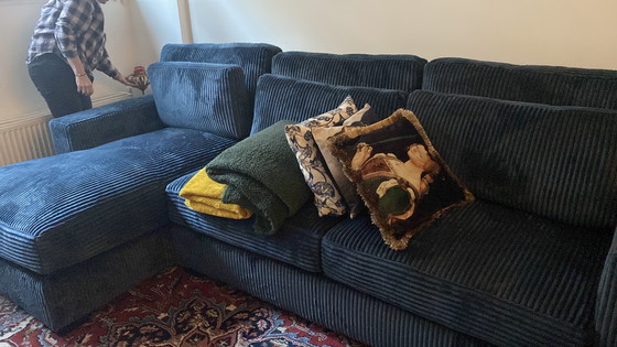 Image 1 of Hoekbank donkerblauw - in goede staat