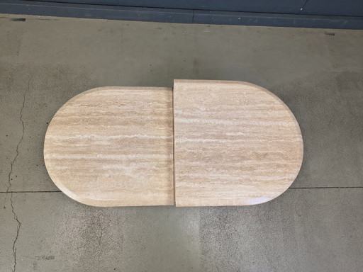 Pair of vintage travertine coffee tables or side tables, 1970s