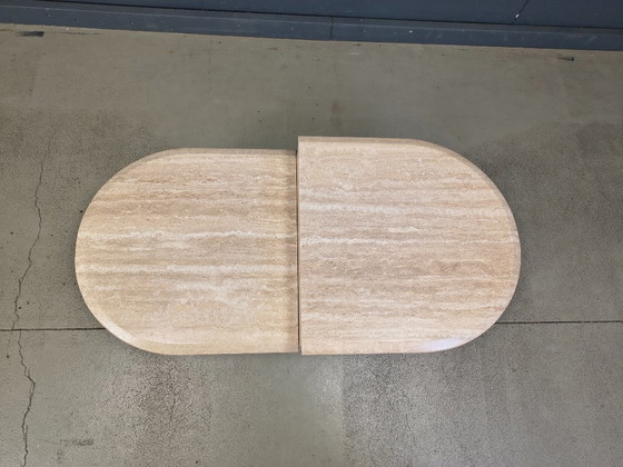Image 1 of Pair of vintage travertine coffee tables or side tables, 1970s