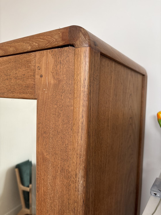 Image 1 of Teakhouten kast met spiegel