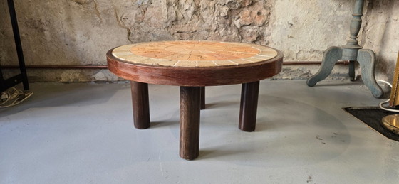 Image 1 of Raymonde Le Duc (geb. 1929) – Couchtisch aus Keramik und Holz, Vallauris, um 1960